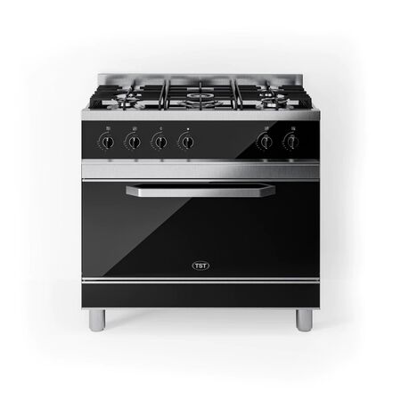 Cocina Semi Industrial TST Vesta 90 cm Negra Vidrio Templado