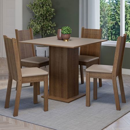 Juego De Comedor Madesa Samara Con Tapa De Madera 4 Sillas 01