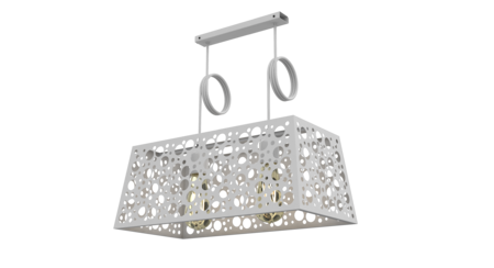 Colgante Rectangular 2 Luces Blanco E27