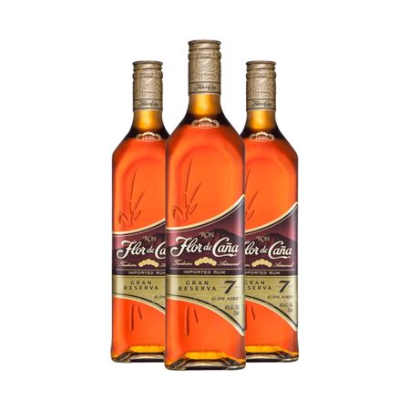 Ron Flor De Caña Gran Reserva 7 Años 750 ml Caja x 3