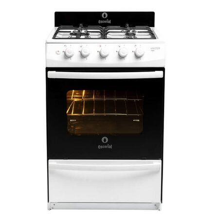 Cocina A Gas Blanca 56 Cm 4 Hornallas Multigas Fundicion Escorial Master Style