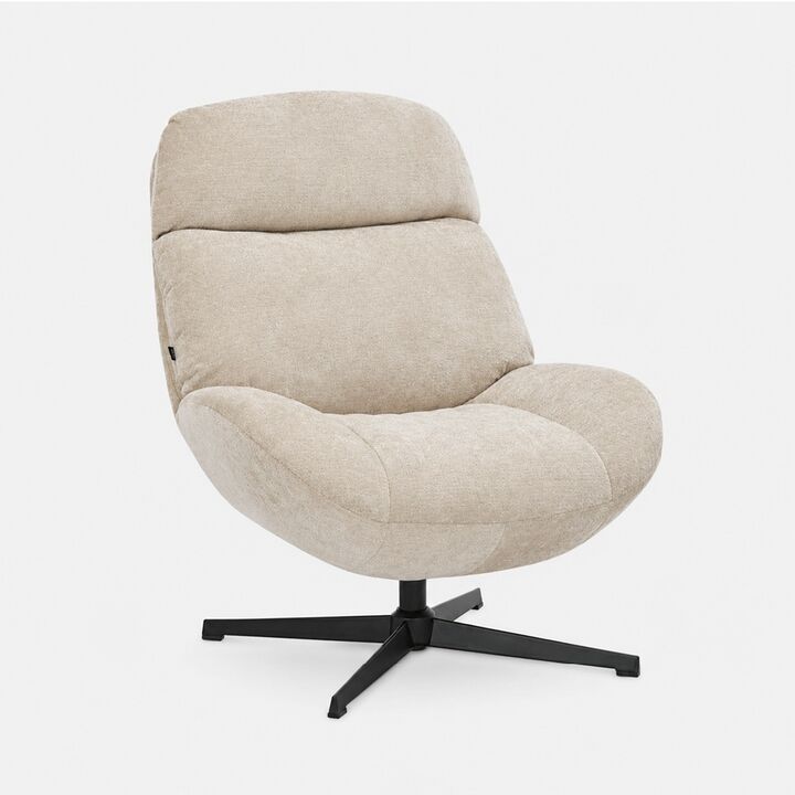 Sillón Nyon Beige Giratorio Tapizado en Chenille - Vista 1
