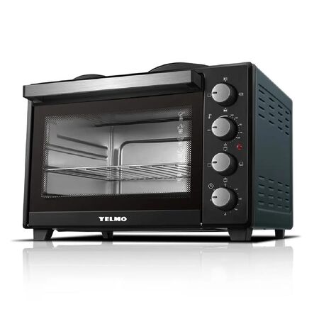 HORNO ELECTRICO YELMO YL45AN 45 LTS DOBLE ANAFE 1600 WTS NEGRO