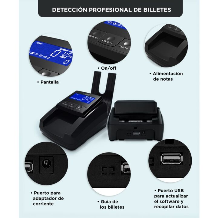Detector De Billetes Falsos Gadnic Multimoneda Con Display Digital Conteo Automático - Vista 5