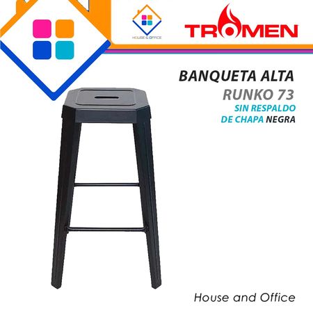Banqueta Alta Runko 73 Tromen X2 Chapa Negra Sin Respaldo