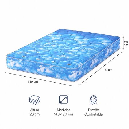 Colchon Piero Corona Real Hc 140X190X26 2 Plazas