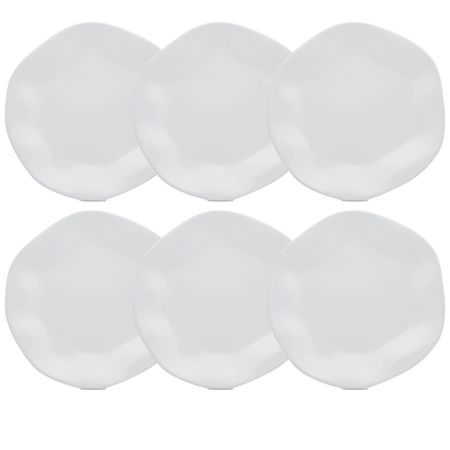Set X6 Platos Hondo 22.5cm Porcelana Ryo Blanco Oxford