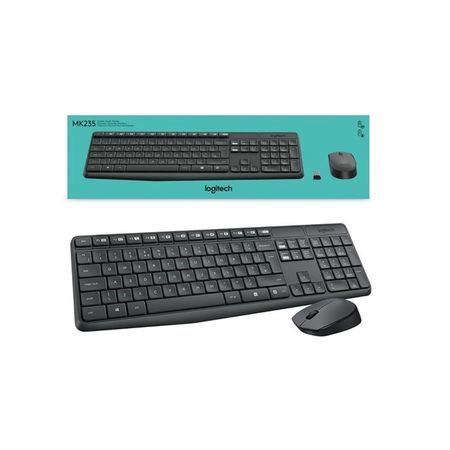 Teclado Con Mouse Logitech MK235 Wireless Negro