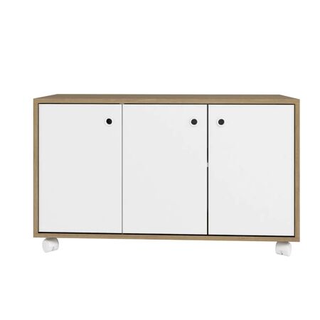 Comoda Proline 3 Puertas Miel Y Blanco 53.5x90x33 Cm PLINE-BHO25-362