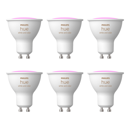 Pack X6 Philips Hue Lampara Dicroica Gu10 4.2w Bluetooth Rgb