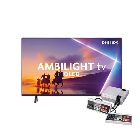 Combo Smart TV Philips 55" QLED 4K Ambilight + Consola NES 500 Juegos HDMI