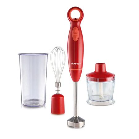 Minipimer Varilla Metal 600 Watts Vaso Picador Y Batidor Peabody Pe-Lma323r Roja