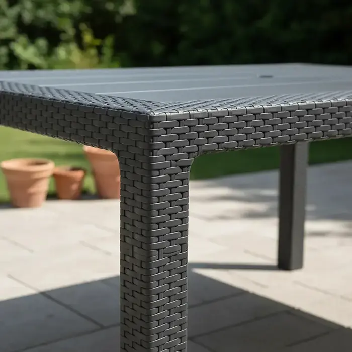 Mesa Rectangular AVELINO Rattan 150X80 HK004 Negro - Vista 3