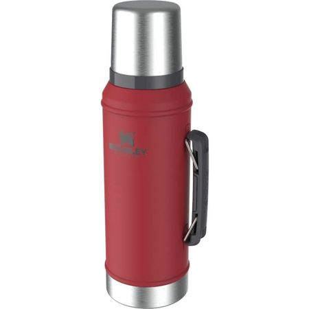 TERMO CLASICO 950 ML  CON MANIJA Y TAPON CEBADOR ROJO 