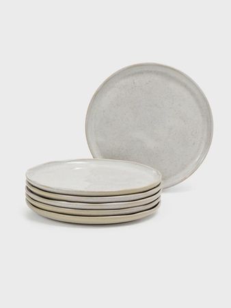 Set 6 Platos Postre 21.5cm Bio Avant Garde Stoneware Latte Beige