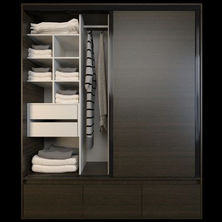 Placard Corredizo 1,80 2 Cajones 3 Zapateros Wengue Habano Tables