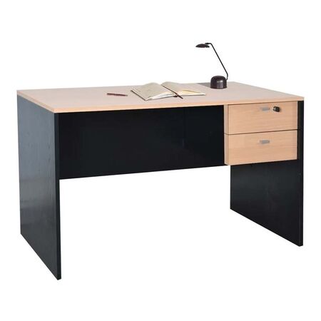 ESCRITORIO DE OFICINA DE 120 CM CON LLAVE NEGRO HAYA