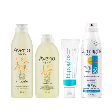 Aveno Set Baño Infantil + Dermaglos Solar Fps50 + Hipoglos