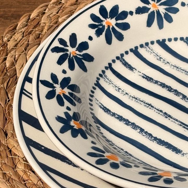 Set x 6 Platos Playos 24 cm Margaritas - Vista 2