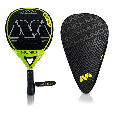 Paleta Padel Munich Legend 18k Teardrop Competicion+bolsoter Negro/verde-limon
