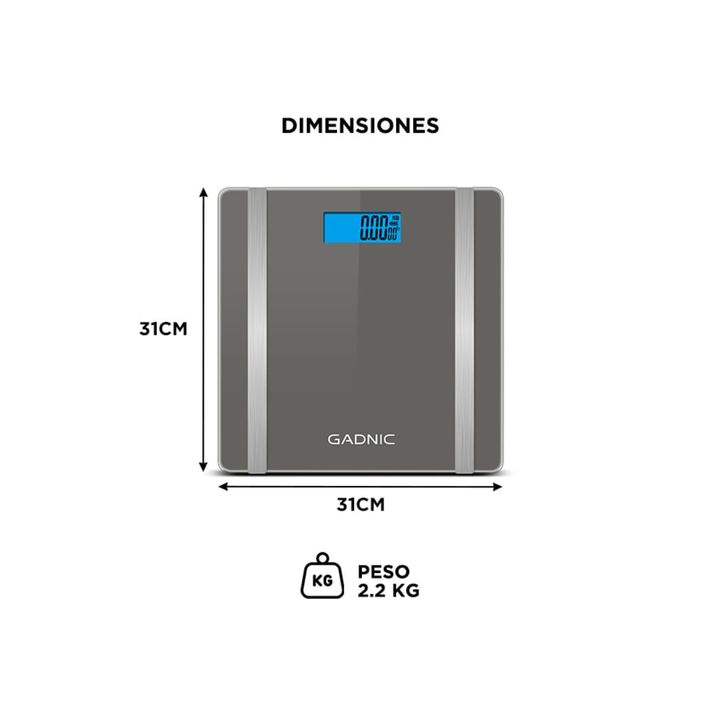 Balanza Digital Gadnic G07 Bluetooth Electrica 180KG - Vista 6