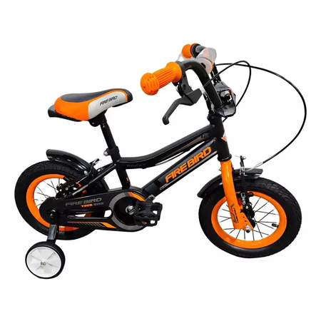 Bicicleta Firebird R12 Infantil Modelo Rocky Negro/Naranja