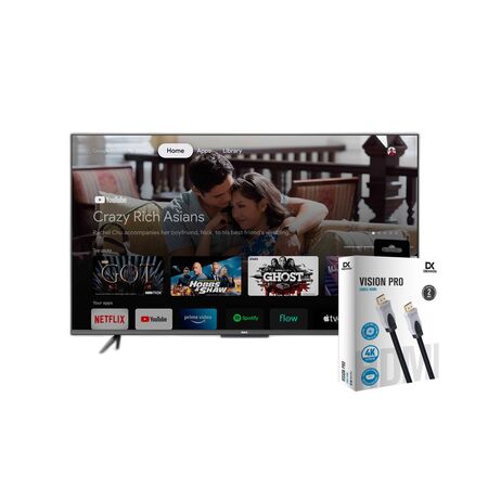 Combo Smart TV RCA 55" 4K LED Google TV + Cable HDMI Dekkin 2m 4K