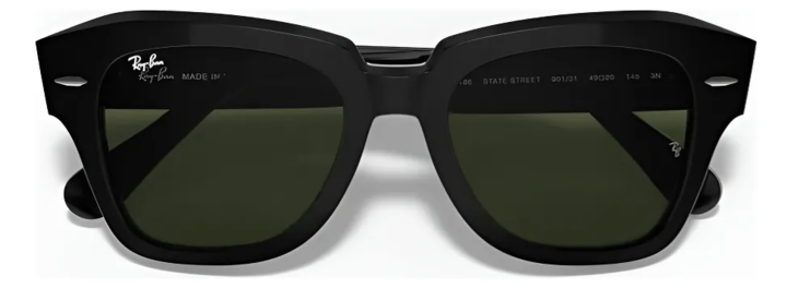 Lentes de Sol Ray Ban RB 2186 State Street Negro - Verde oscuro - Vista 3