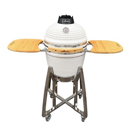 Kamado Ceramico Tromen 18 Pulgadas Blanco Mate