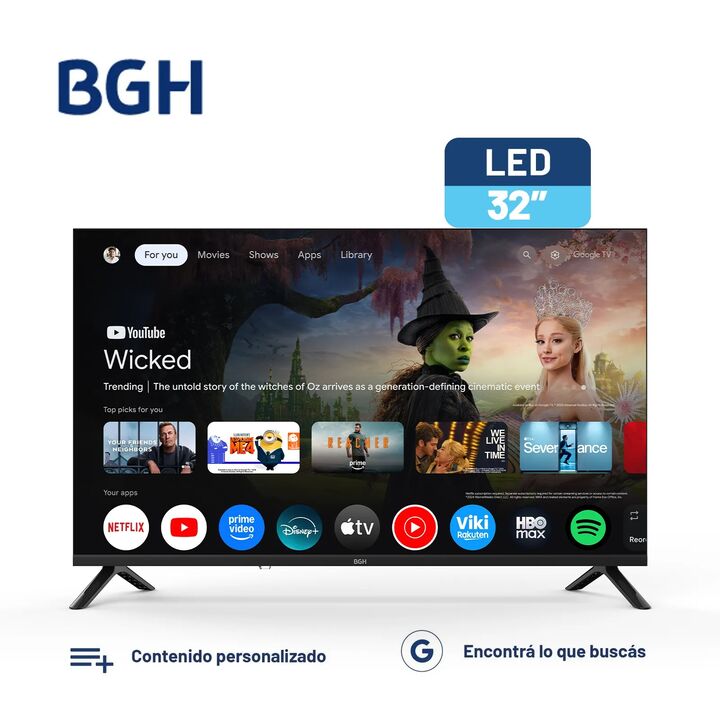 TV BGH LED 32" HD GOOGLE TV B3226G5G - Vista 2