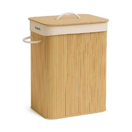 Canasto Multiuso Hutch - Bambu C/Tapa y Manija Beige CANASTO-HUTCH