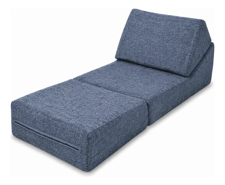 Sillon Individual King-house Narcizo Plegable 3 En 1 En Caja Azul / Liso