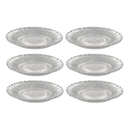 Set x6 Platos Postre 18 Cm Vidrio Barroco Wheaton