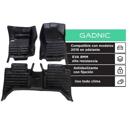 Alfombras 3D Para Toyota Hilux 2016 En Adelante EVA 8 mm PVC 0.8 mm Juego Completo 3 Piezas