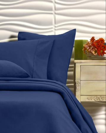 Juego de Sábanas Danubio Puro Algodón Queen AZUL