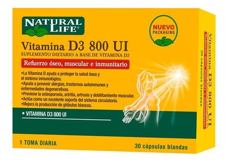 Natural Life Suplemente Vitamina D3 800ui 30 Capsulas