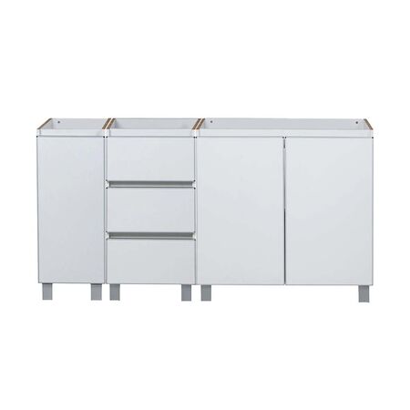 BAJO MESADA BLANCO POTENZA DE MELAMINA 1.50 M (CAJ 40 + 80 +30 CM)