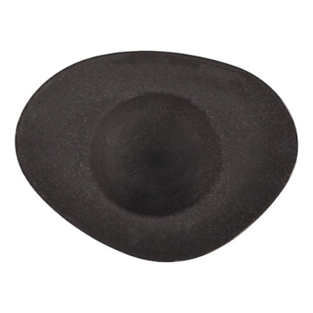 Set 6 Plato Hondo 29 Cm Porcelana Kutahya Irregular Negro
