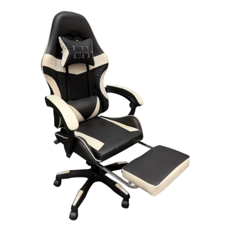 Silla Gamer Luxury Home Lh-805 Black White 140 Inclinacion
