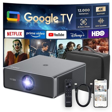 Proyector Gadnic C40 Inalámbrico 400 ANSI Dongle TV Auto Keystone AutoFocus WiFi BT