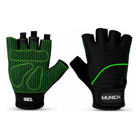 Guante Gym Munich Boulder Gel Antideslizante Fitnes Crossfit Verde Lisa L