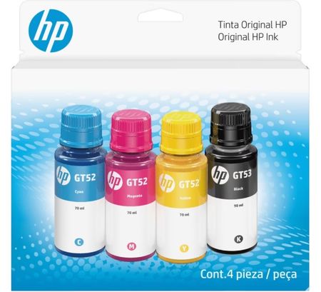 Pack HP Botellas GT52|53 Combo 4 colores CMYB