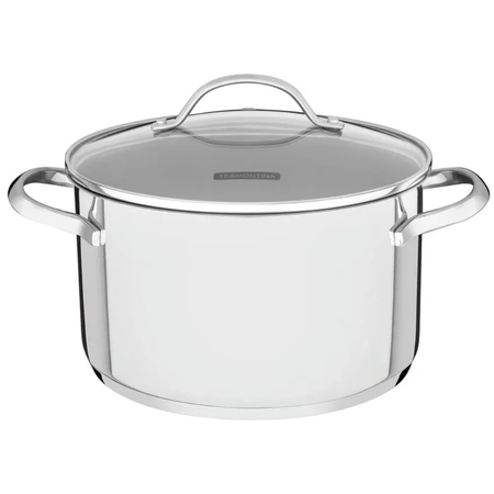 Cacerola Honda C/ Asas 20cm 3,6 Lt Acero Inox Tramontina Una Acero