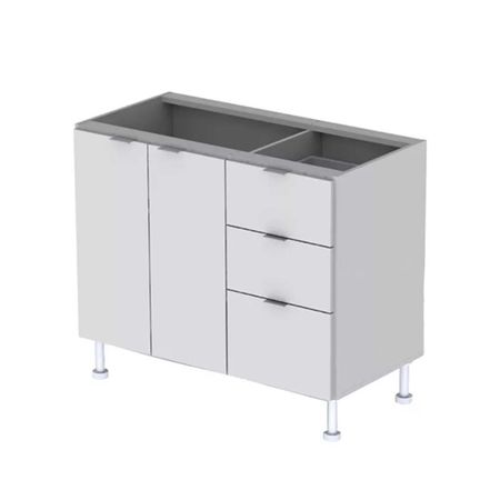 Bajo Mesada Confort 1M Perfil L Alum. Blanco CTB100