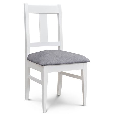 Silla de Comedor Euro lustre Blanco Tapizado Shot Piedra Espacity