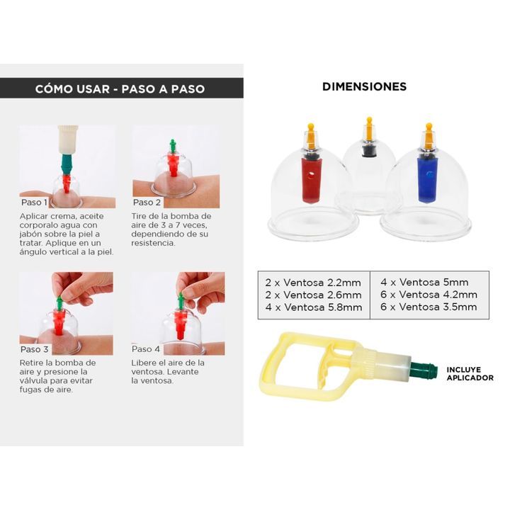 Set de 24 Ventosas de Vacío Gadnic Masajes Con Pistola Aplicadora - Vista 4