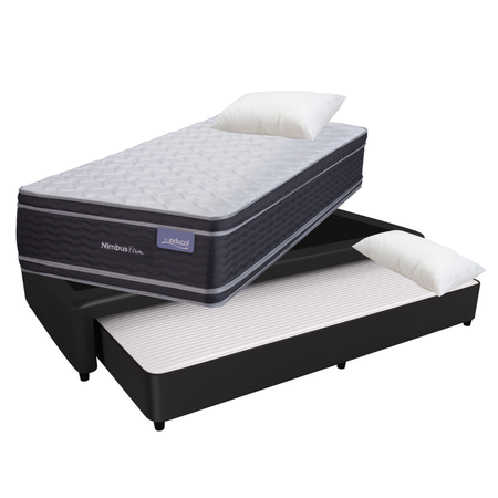 Colchón + Carricama Cuero Negro 1 1/2 Plazas Espuma Inducol Nimbus Firm 90x190x26 120kg 