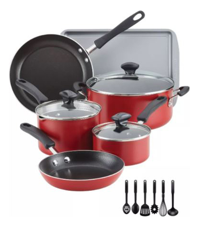 Batería De Cocina Farberware Antiadherente Aluminio 15 Pzas