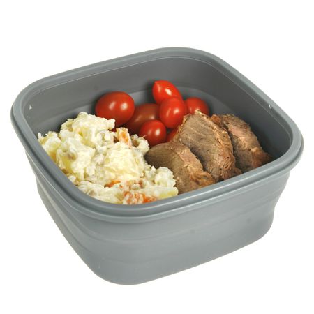 Lunchera Vianda Taper Hermetico Silicona Plegable Aston