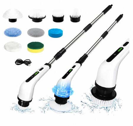 Cepillo eléctrico giratorio extensible limpieza 9 en 1 inalámbrico